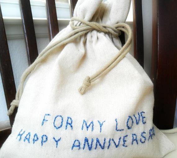 Best ideas about Cotton Anniversary Gift Ideas For Her
. Save or Pin Cotton Anniversary Gift For Him Her Message in a Bag Now.