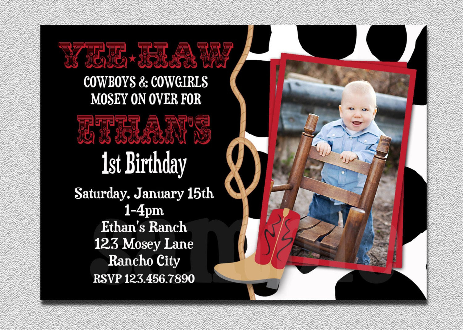 Best ideas about Cowboy Birthday Invitations
. Save or Pin Cowboy Birthday Invitation Cowboy 1st Birthday Party Now.