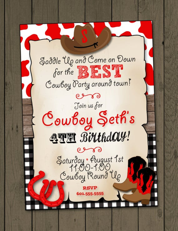 Best ideas about Cowboy Birthday Invitations
. Save or Pin Cowboy Birthday Party Invitation Cowboy Invitation Digital Now.