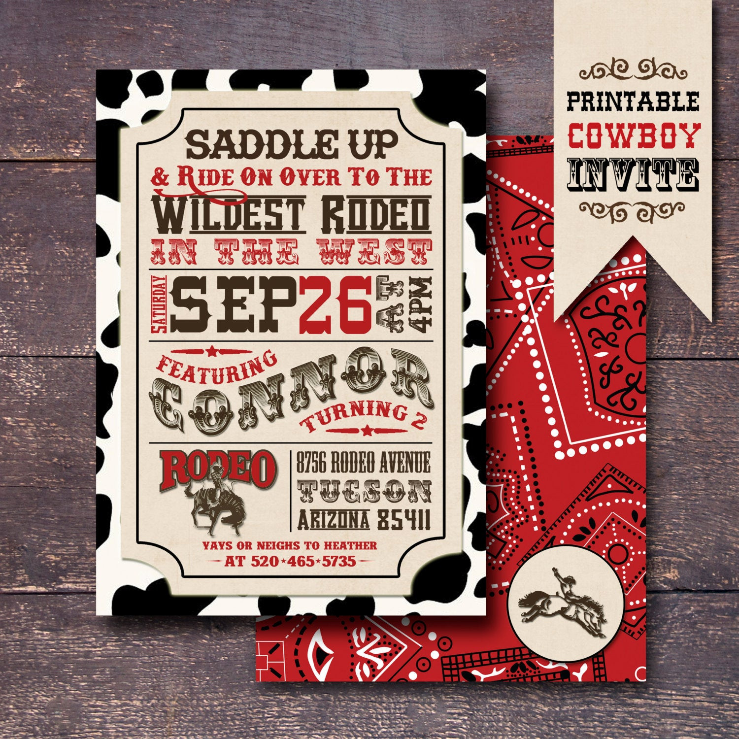 Best ideas about Cowboy Birthday Invitations
. Save or Pin Printable Cowboy Party Invitation Western by BloomberryDesigns Now.