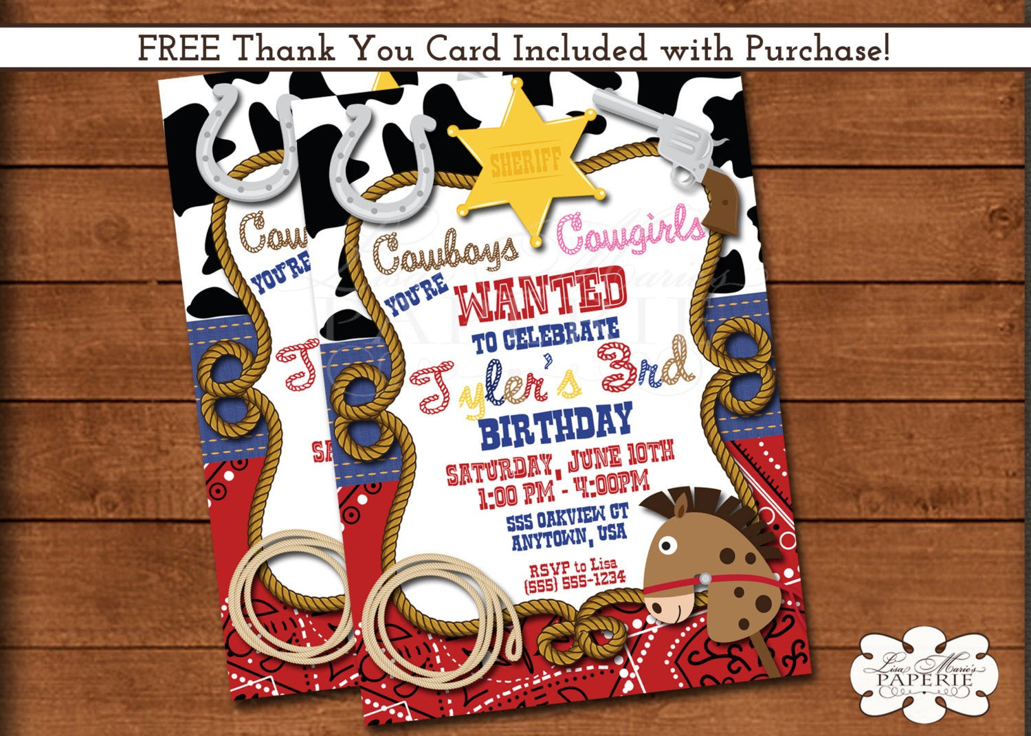 Best ideas about Cowboy Birthday Invitations
. Save or Pin cowboy birthday invitation sheriff birthday party invitation Now.