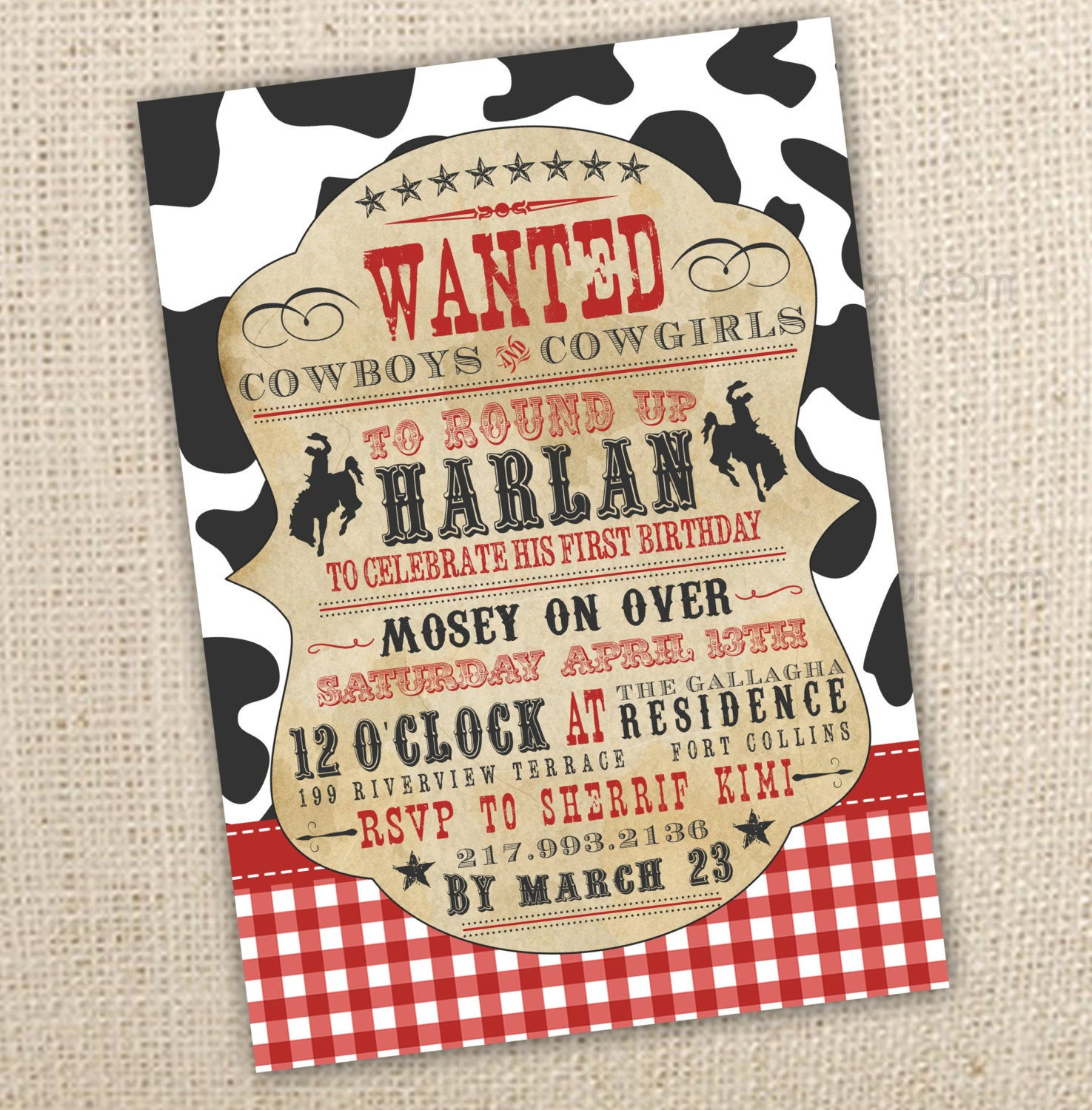 Best ideas about Cowboy Birthday Invitations
. Save or Pin Cowboy Themed Western Birthday Invitation 4x6 or 5x7 Digital Now.