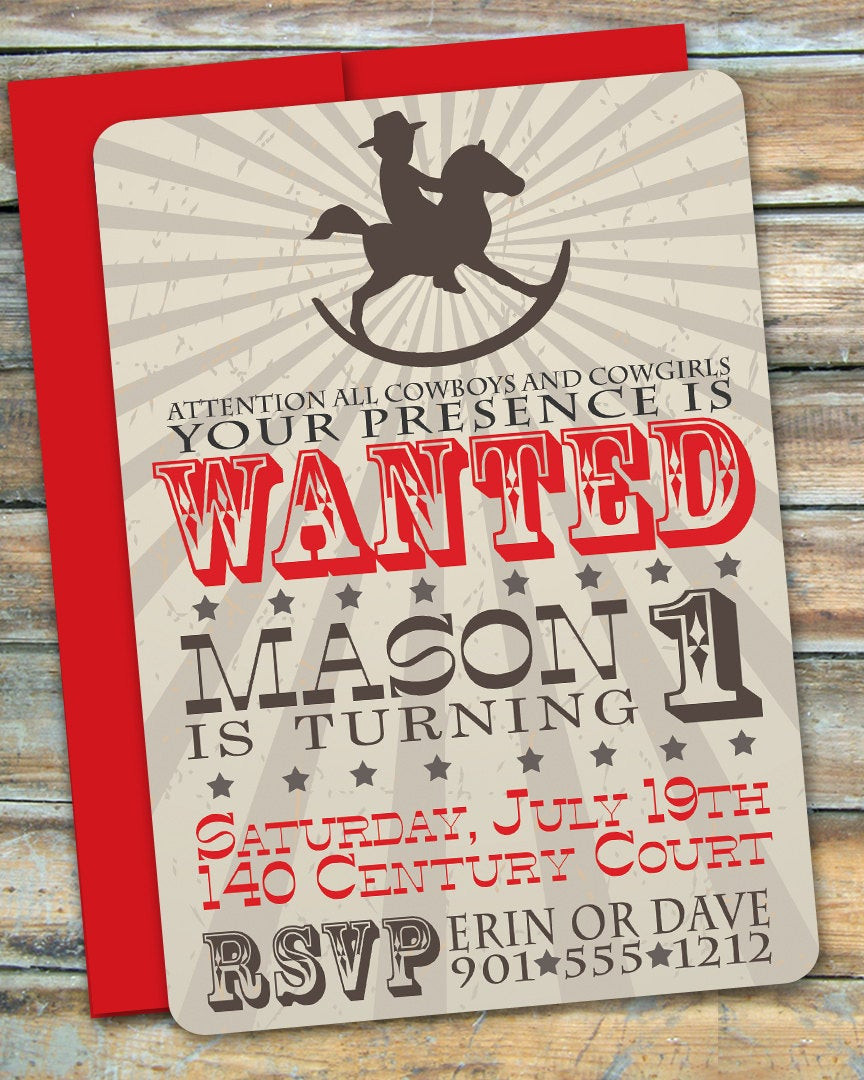 Best ideas about Cowboy Birthday Invitations
. Save or Pin Cowboy First Birthday Invitation by swankypress on Etsy Now.