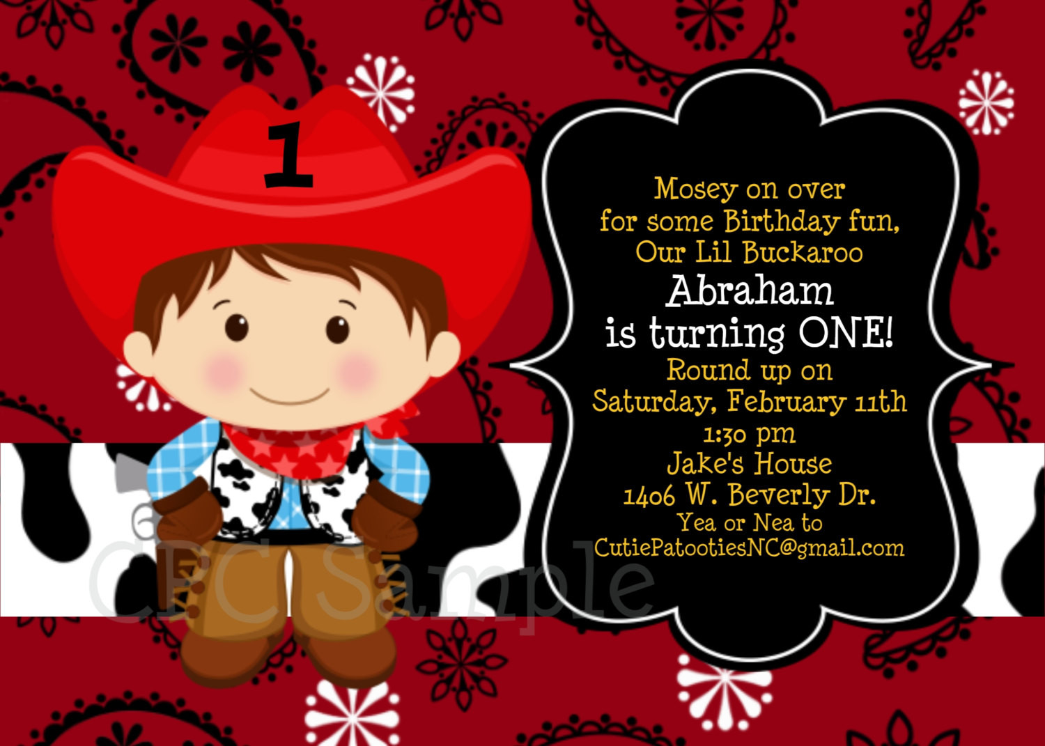 Best ideas about Cowboy Birthday Invitations
. Save or Pin Cowboy Birthday Invitation 1st Birthday Cowboy Party Now.