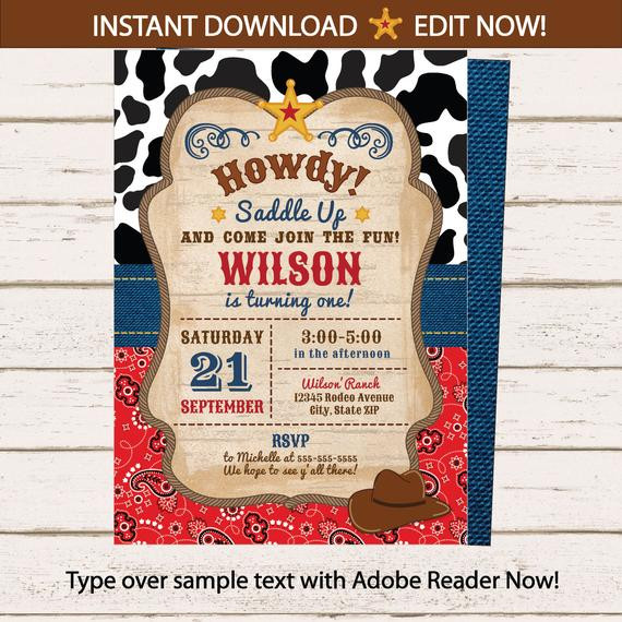 Best ideas about Cowboy Birthday Invitations
. Save or Pin Cowboy Invitations Western Invitations Cowboy by ArcticParty Now.