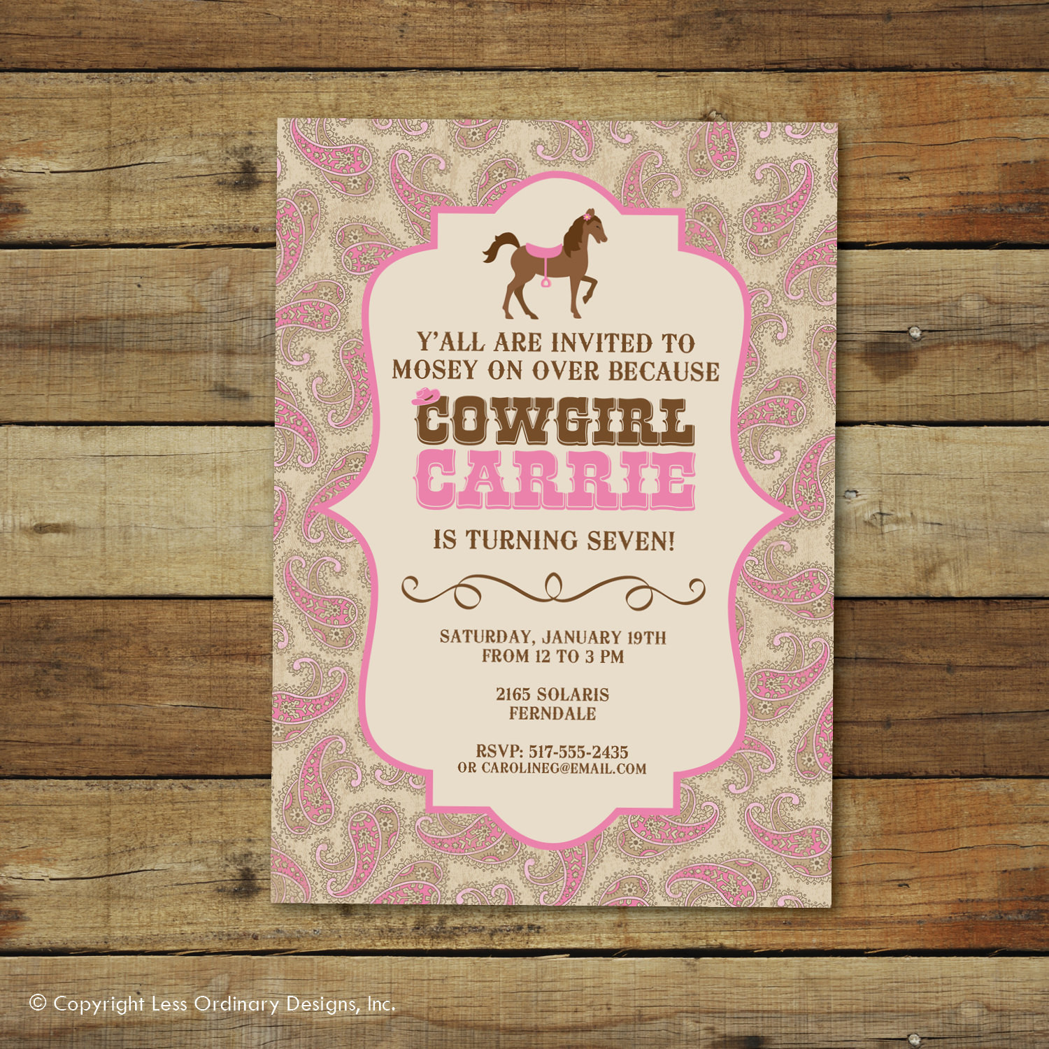 Best ideas about Cowgirl Birthday Invitations
. Save or Pin Cowgirl birthday invitation cowgirl birthday party pink Now.