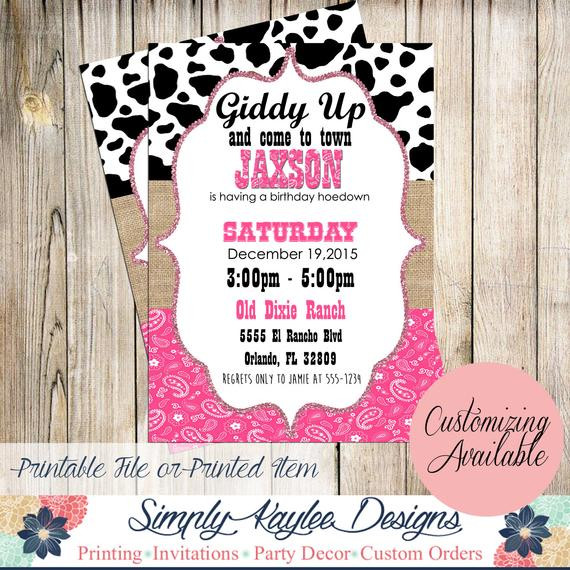 Best ideas about Cowgirl Birthday Invitations
. Save or Pin Cowgirl Birthday Party Invitation Western by Now.