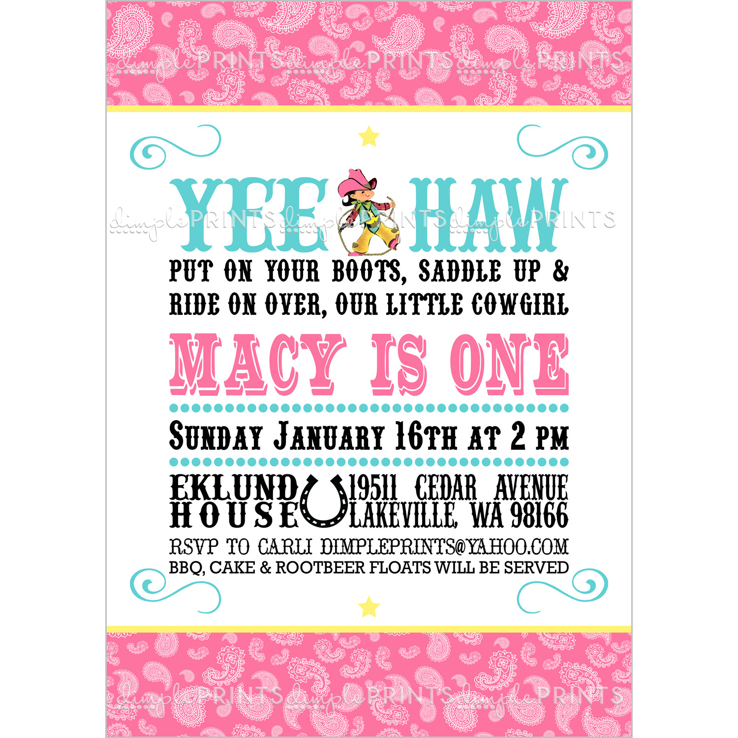 Best ideas about Cowgirl Birthday Invitations
. Save or Pin Cowgirl Birthday Invitation Digital Printable Dimple Now.