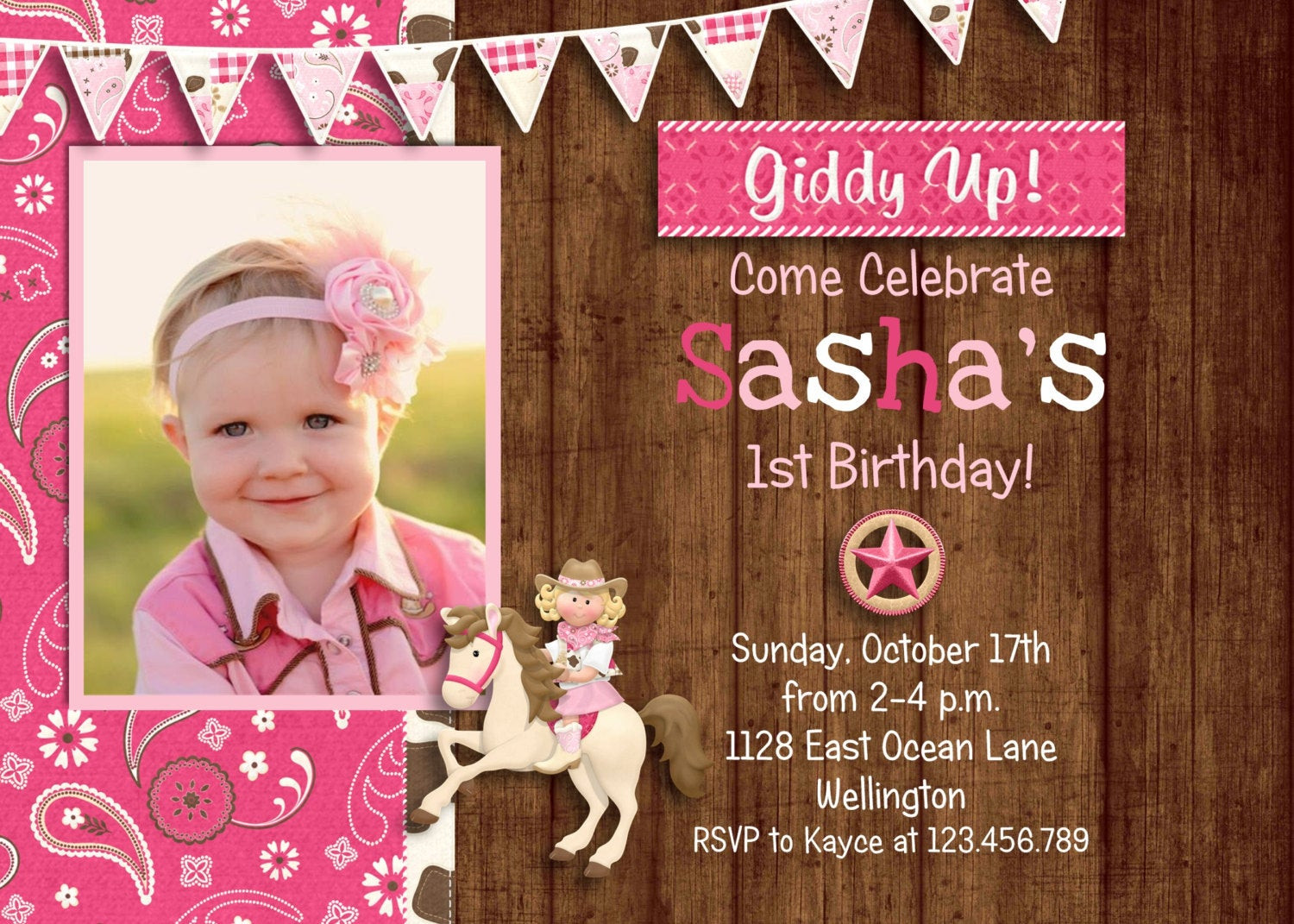 Best ideas about Cowgirl Birthday Invitations
. Save or Pin Pink Cowgirl Birthday Invitation Rustic Wood Western theme Now.