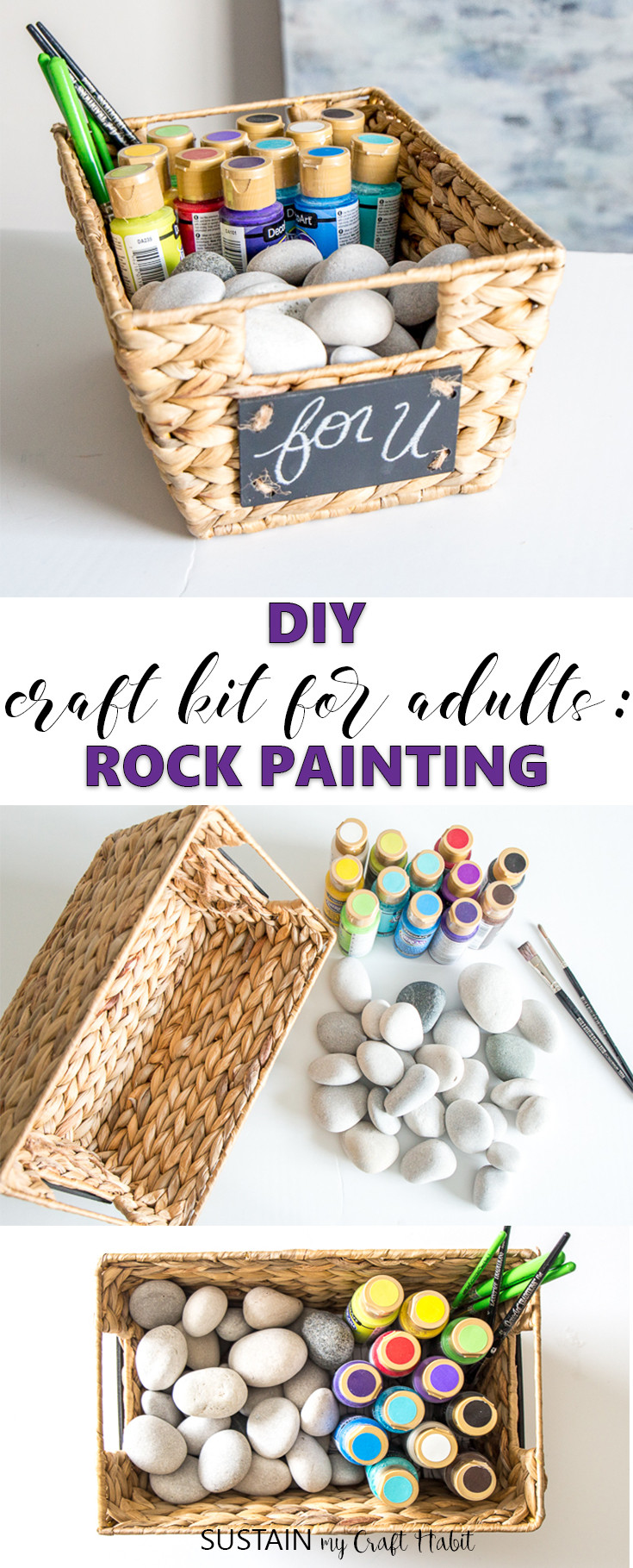 Best ideas about Crafting Kits For Adults
. Save or Pin Make your Own Craft Kit for Adults Rock Painting Now.