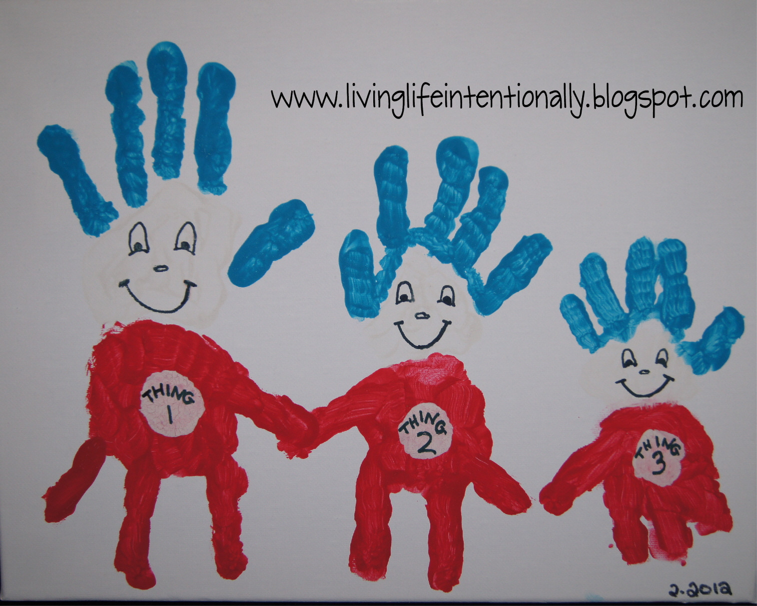 Best ideas about Crafts By Two
. Save or Pin Thing 1 2 3 Handprint Art Now.