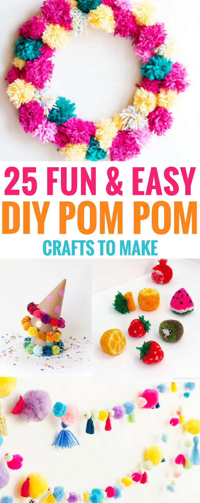 Best ideas about Crafts To Make
. Save or Pin 25 Fun and Easy DIY Pom Pom Crafts to Make Now.