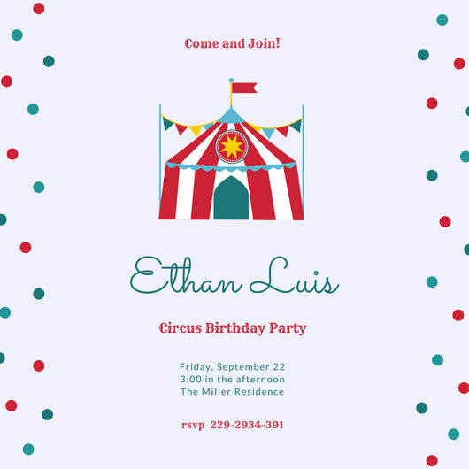 Best ideas about Create Birthday Invitation Card With Photo Free
. Save or Pin Customize 40 Circus Invitation templates online Canva Now.