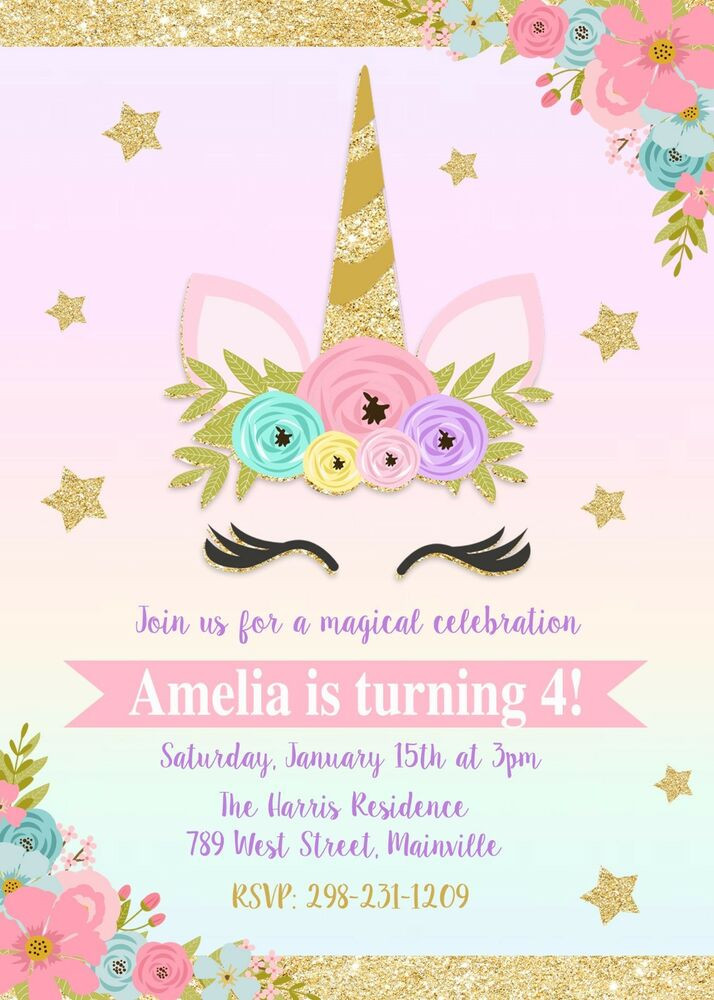 Best ideas about Create Birthday Invitations Online Free
. Save or Pin Unicorn Invitation Unicorn Birthday Invitation Floral Now.