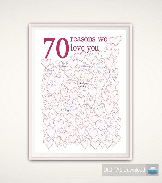 Best ideas about Creative 70Th Birthday Gift Ideas For Mom
. Save or Pin 70th Birthday Gift For Mom 70th Birthday Poster PRINTABLE Now.