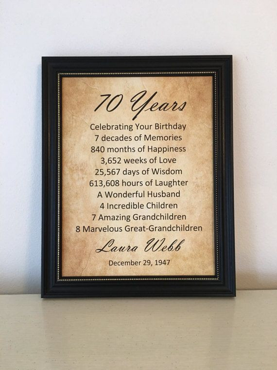 Best ideas about Creative 70Th Birthday Gift Ideas For Mom
. Save or Pin Best 25 70th birthday ts ideas on Pinterest Now.