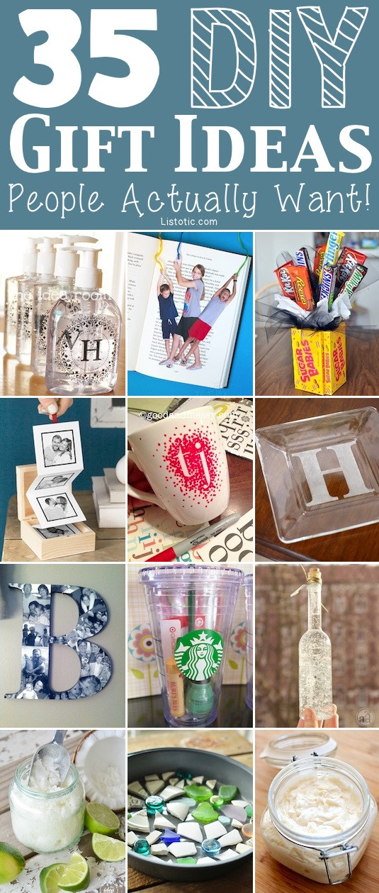 Best ideas about Creative DIY Gifts
. Save or Pin 35 Easy DIY Gift Ideas People Actually Want for Now.