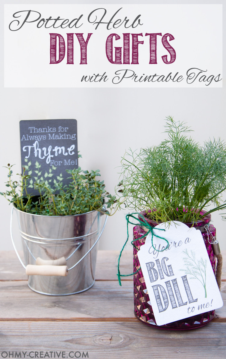 Best ideas about Creative DIY Gifts
. Save or Pin Potted Herb DIY Gifts with Printable Tags Oh My Creative Now.