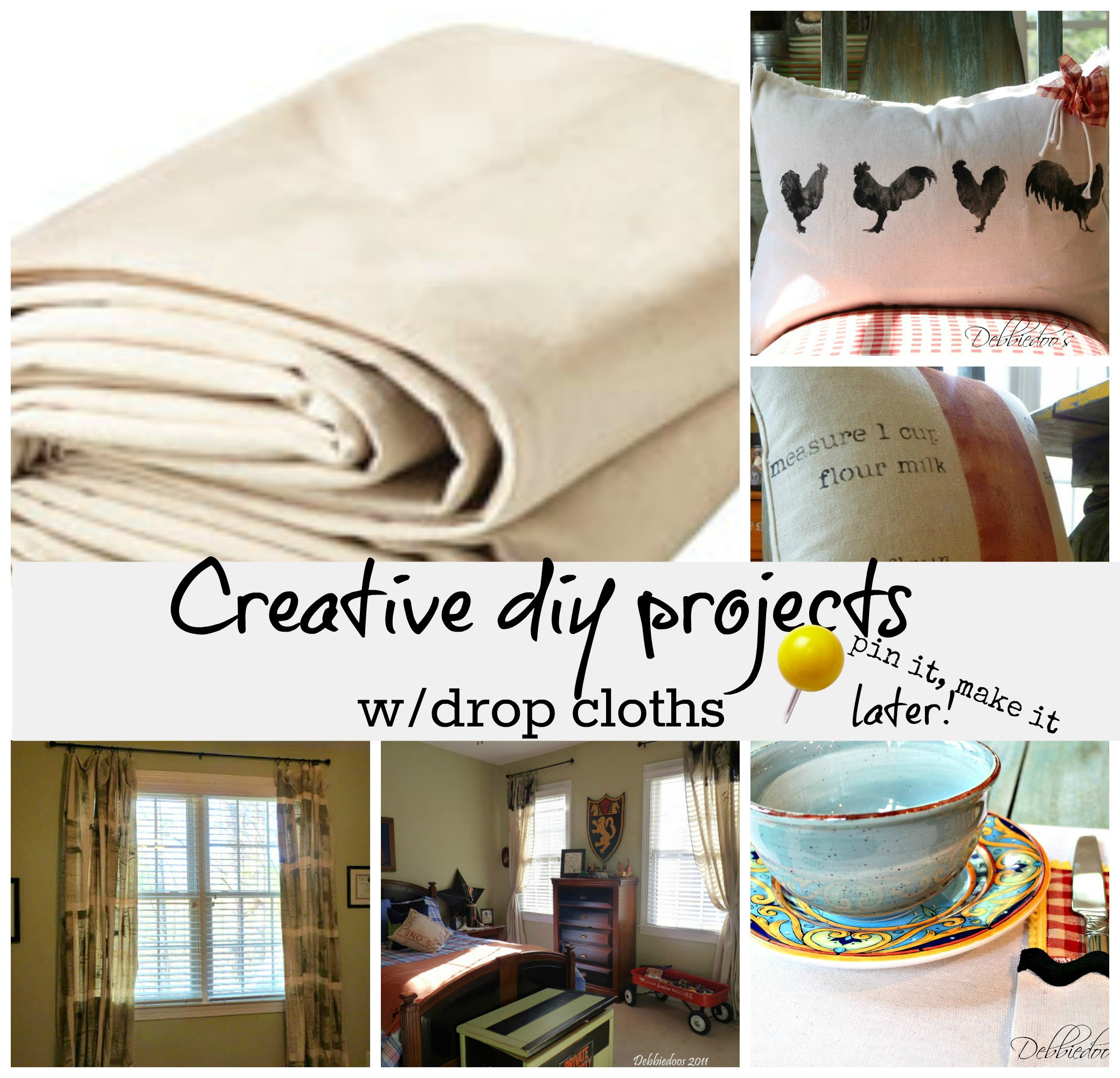 Best ideas about Creative Thing To Make
. Save or Pin Diy projects out of drop cloths Debbiedoos Now.
