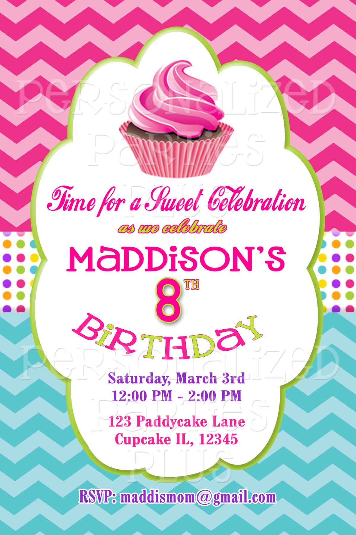 Best ideas about Cupcake Birthday Invitations
. Save or Pin chevron cupcake birthday invitation Now.