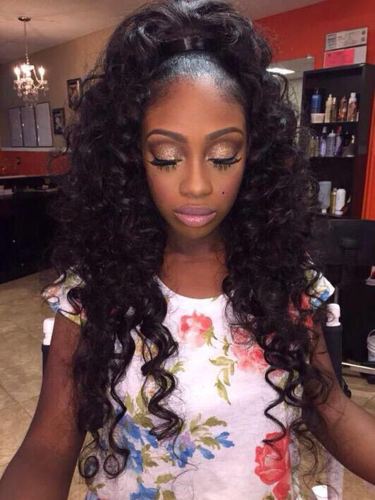 Best ideas about Curly Weave Ponytail Hairstyles
. Save or Pin Half up half down Achieve this look with Mayvenn s Now.