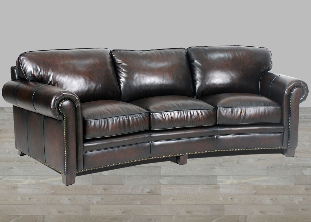Best ideas about Curved Leather Sofa
. Save or Pin Stetson Coffee Leather Hillsboro Three Seat Angled Sofa in Now.