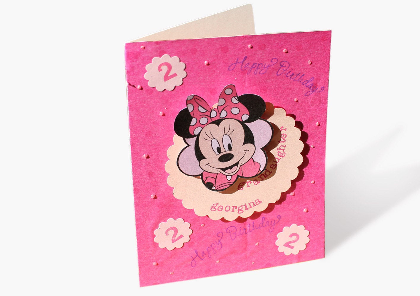 Best ideas about Custom Birthday Card
. Save or Pin Minnie Mouse BIRTHDAY CARD Personalized for Kids Handmade Now.