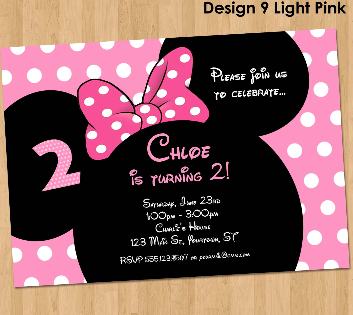 Best ideas about Custom Birthday Invitations Free
. Save or Pin Minnie Mouse Invitation Printable Birthday Party Custom Now.