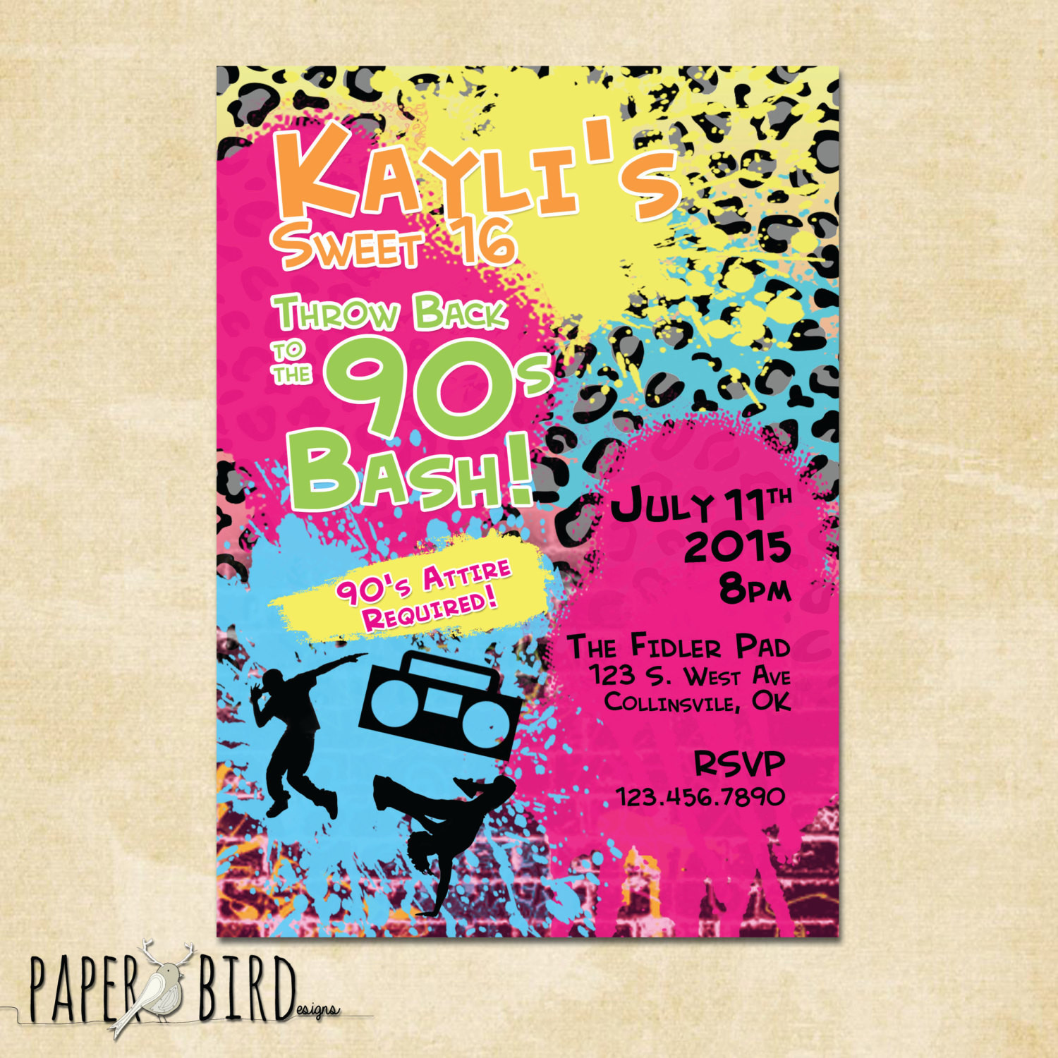 Best ideas about Custom Birthday Party Invitations
. Save or Pin 90s Throwback Birthday Invitation Custom Invite Printable Now.