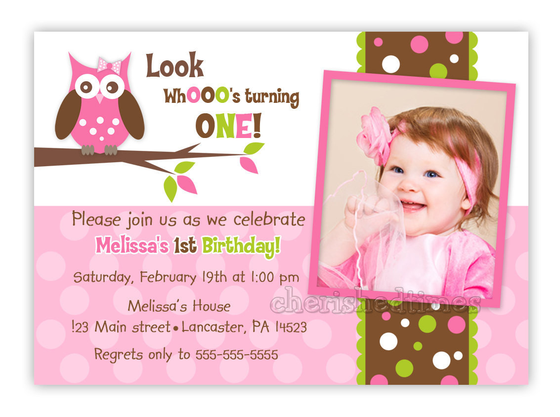 Best ideas about Custom Birthday Party Invitations
. Save or Pin Custom Owl Birthday or Baby Shower Invitation Girl You Print Now.