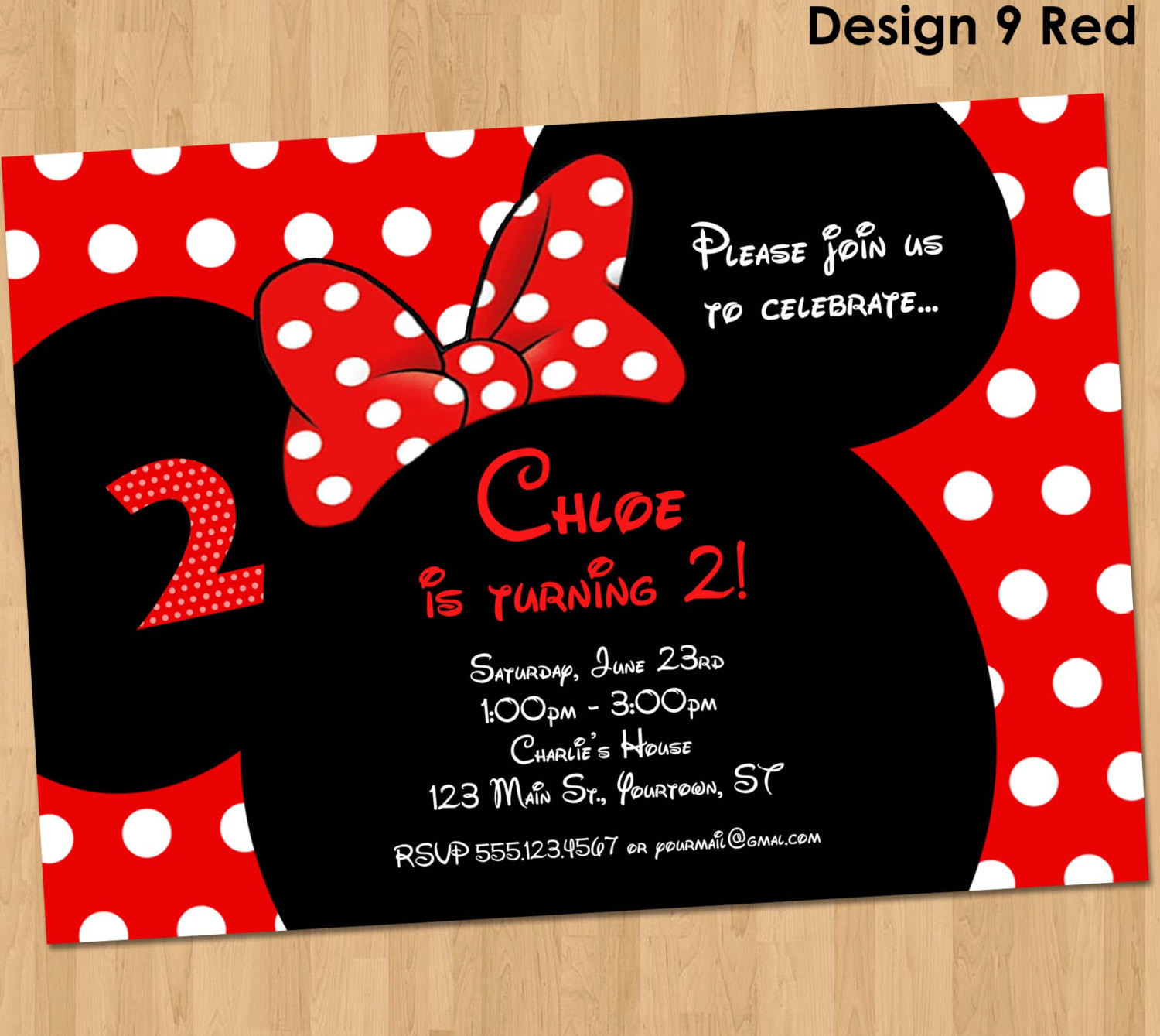 Best ideas about Custom Birthday Party Invitations
. Save or Pin Minnie Mouse Invitation Printable Birthday Party Custom Now.