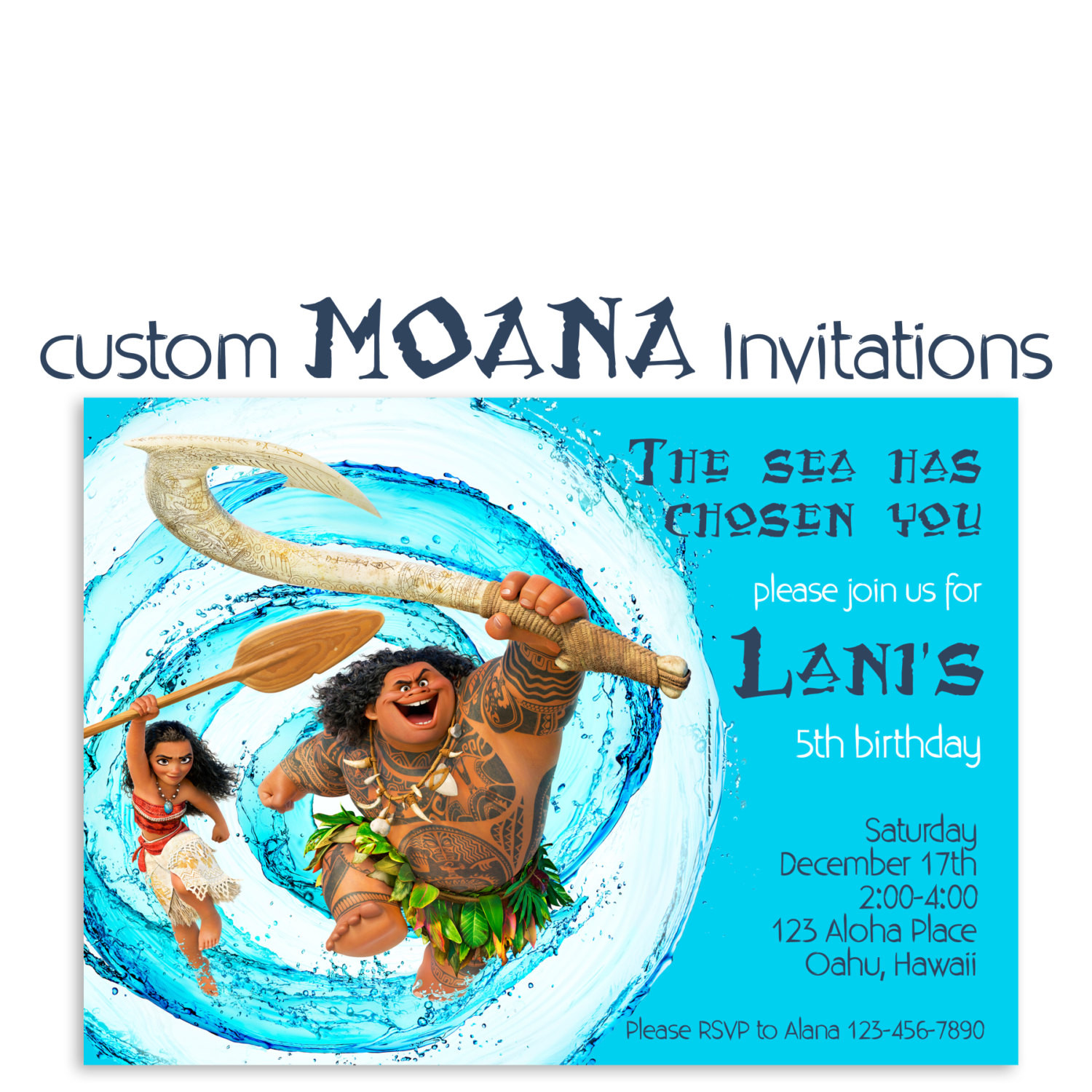 Best ideas about Custom Birthday Party Invitations
. Save or Pin Moana Birthday Invitation Custom Hawaiian Princess Party Now.