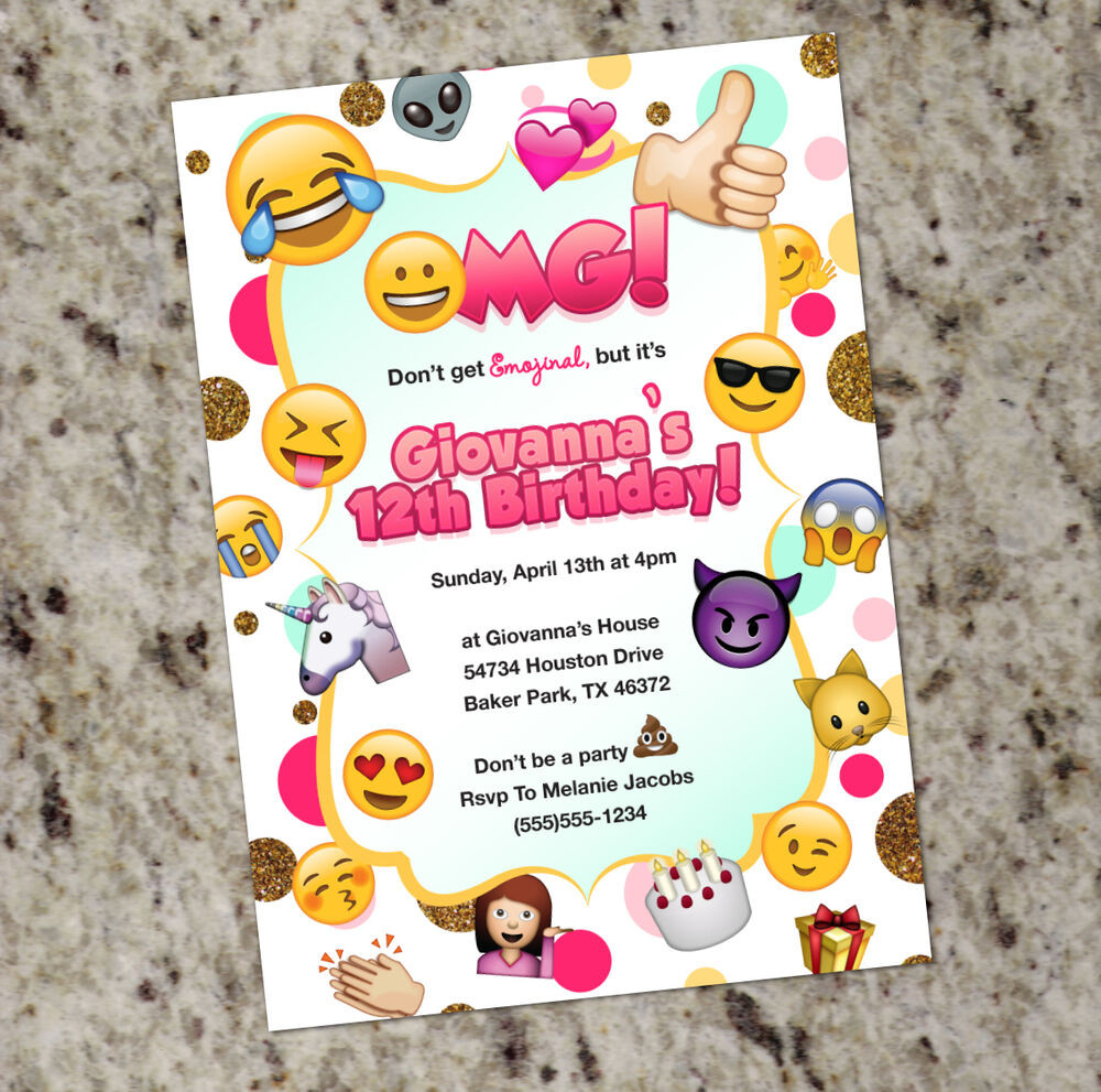 Best ideas about Custom Birthday Party Invitations
. Save or Pin Emoji Birthday Invitation Emoji Themed Party Invitation Now.