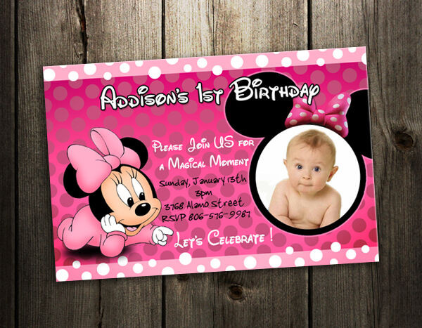 Best ideas about Custom Minnie Mouse Birthday Invitations
. Save or Pin 8 designs MINNIE MOUSE BIRTHDAY PARTY INVITATION baby Now.