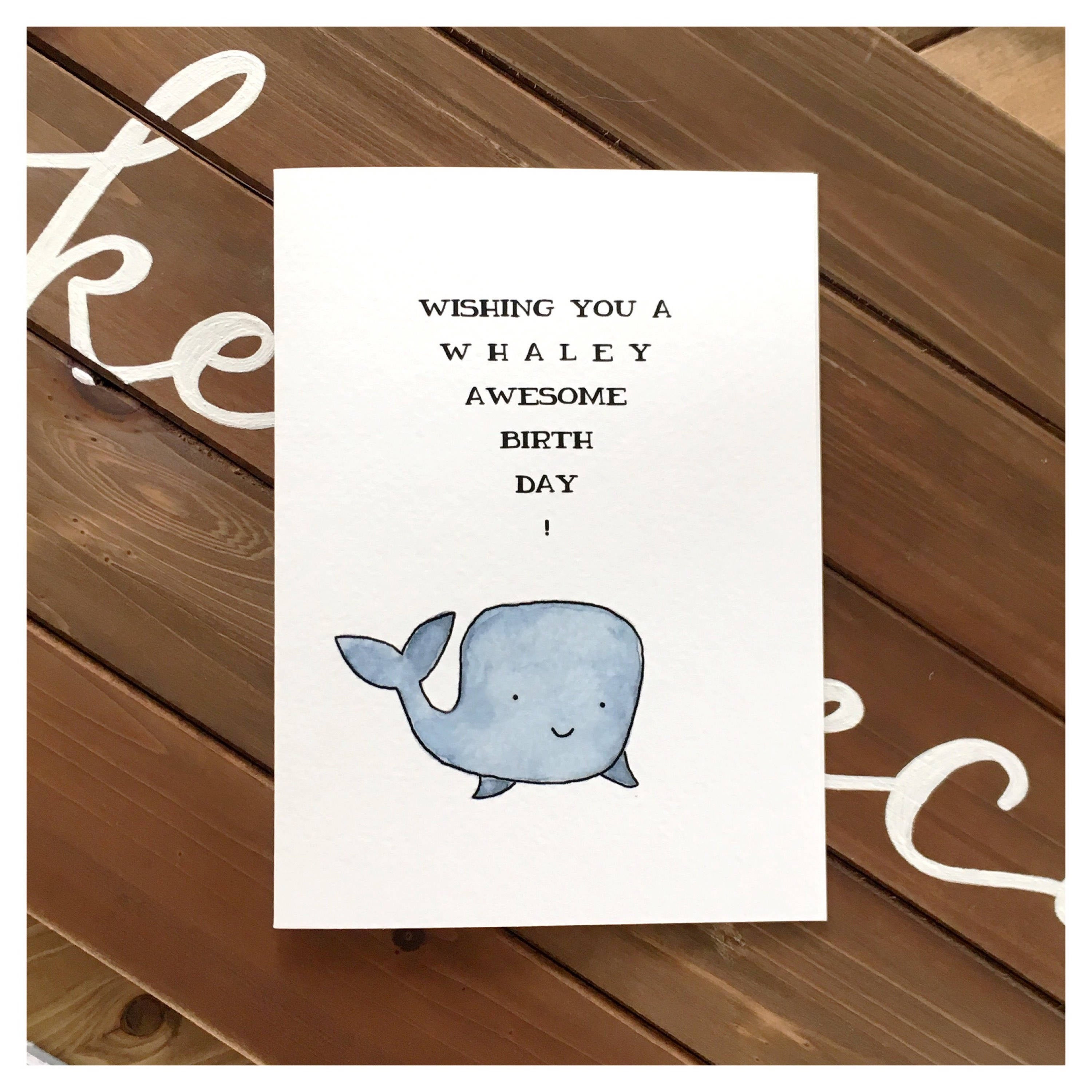 Best ideas about Cute Birthday Card
. Save or Pin Whale Birthday Card cute card whale card pun card Now.