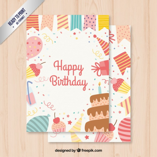 Best ideas about Cute Birthday Card
. Save or Pin Cute birthday card Vector Now.