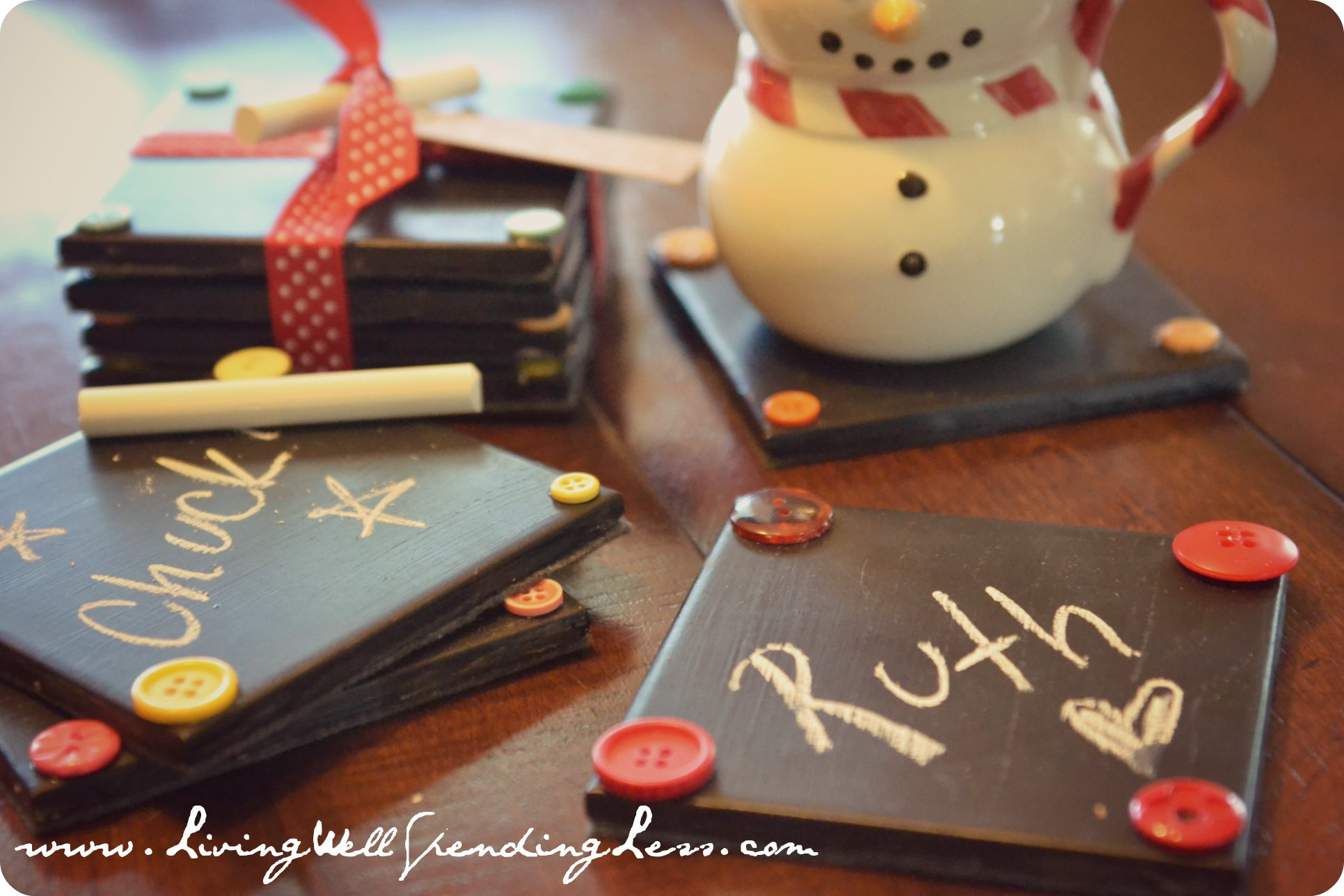 Best ideas about Cute DIY Christmas Gifts
. Save or Pin DIY Chalkboard Coaster Set Living Well Spending Less Now.