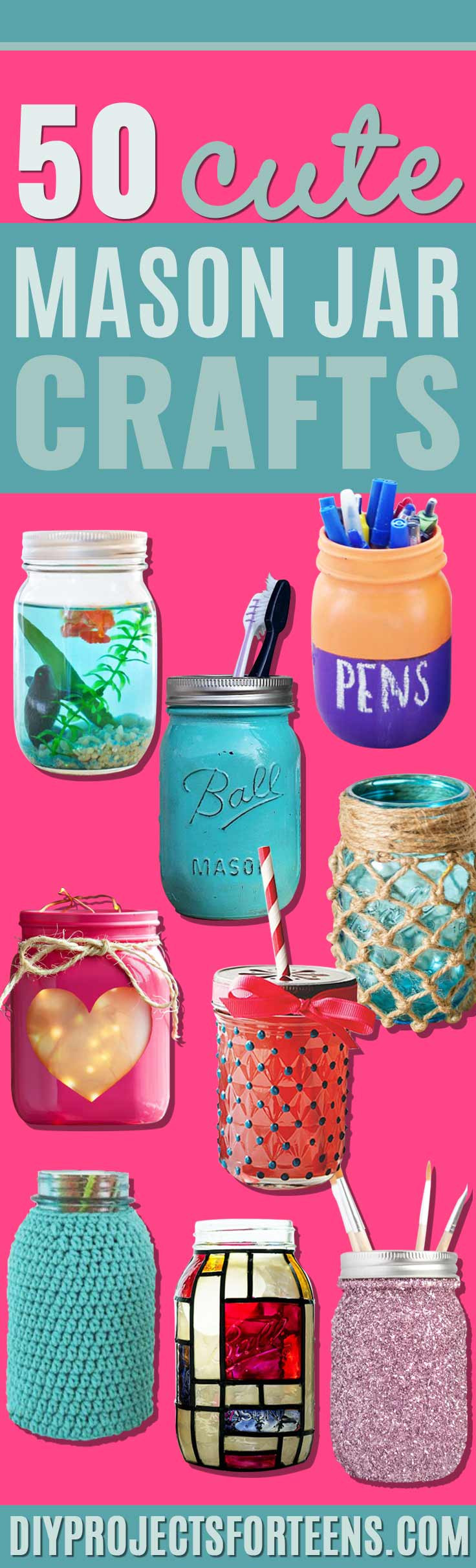 Best ideas about Cute DIY Projects
. Save or Pin 50 Cute DIY Mason Jar Crafts DIY Projects for Teens Now.