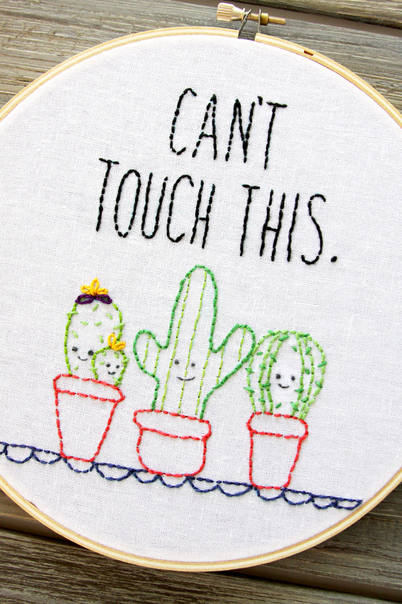 Best ideas about Cute Easy Paintings
. Save or Pin Easy and Cute Cactus Embroidery Hoop Art Now.