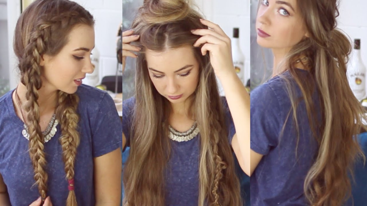 Best ideas about Cute Easy Quick Hairstyles
. Save or Pin 3 QUICK AND EASY BOHO HAIRSTYLES Cute Heatless Now.
