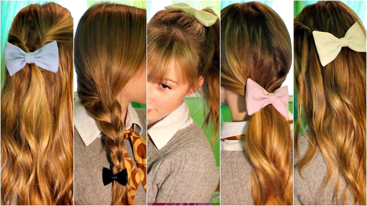 Best ideas about Cute Easy Quick Hairstyles
. Save or Pin 6 Cute Easy & Quick Heatless Hairstyles Using Bows Now.