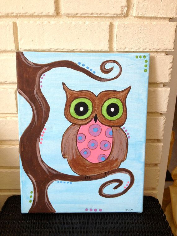 Best ideas about Cute Easy Things To Paint
. Save or Pin Cute Custom Owl Painting by CraftyGiftsAndSmiles on Etsy Now.