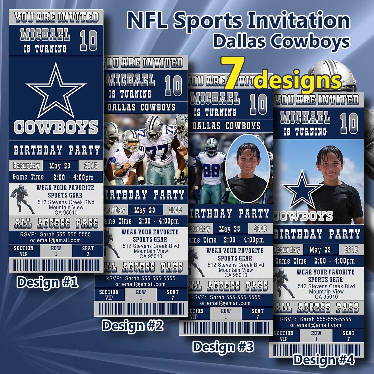 Best ideas about Dallas Cowboys Birthday Invitations
. Save or Pin Dallas Cowboys Birthday Invitation Football Ticket by Now.