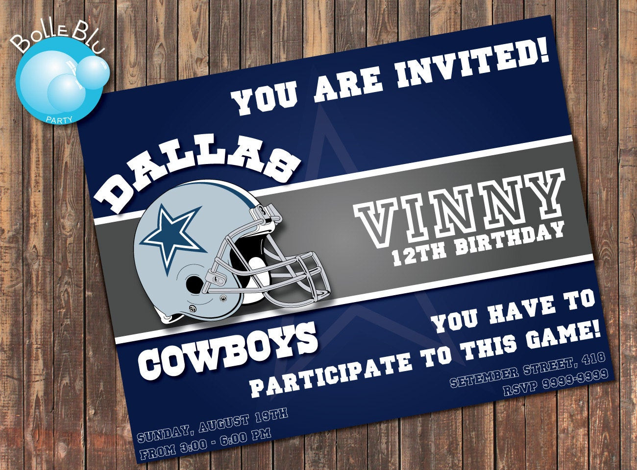 Best ideas about Dallas Cowboys Birthday Invitations
. Save or Pin Dallas Cowboys Team Invitation Digital by BolleBluParty on Now.
