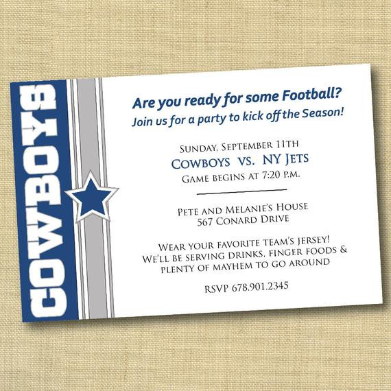 Best ideas about Dallas Cowboys Birthday Invitations
. Save or Pin Items similar to Dallas Cowboys Football Party Invitation Now.
