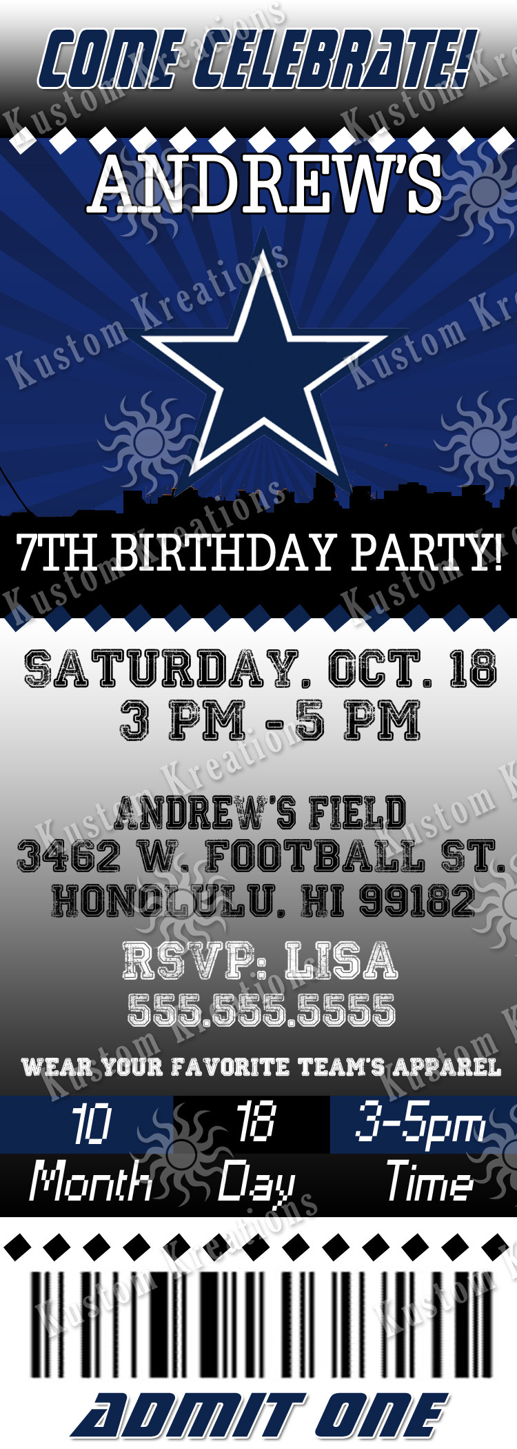 Best ideas about Dallas Cowboys Birthday Invitations
. Save or Pin NFL Dallas Cowboys Birthday Invitation Now.