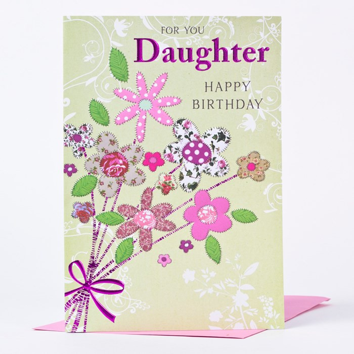 Best ideas about Daughter Birthday Card
. Save or Pin Birthday Card Daughter Patterned Flowers Now.