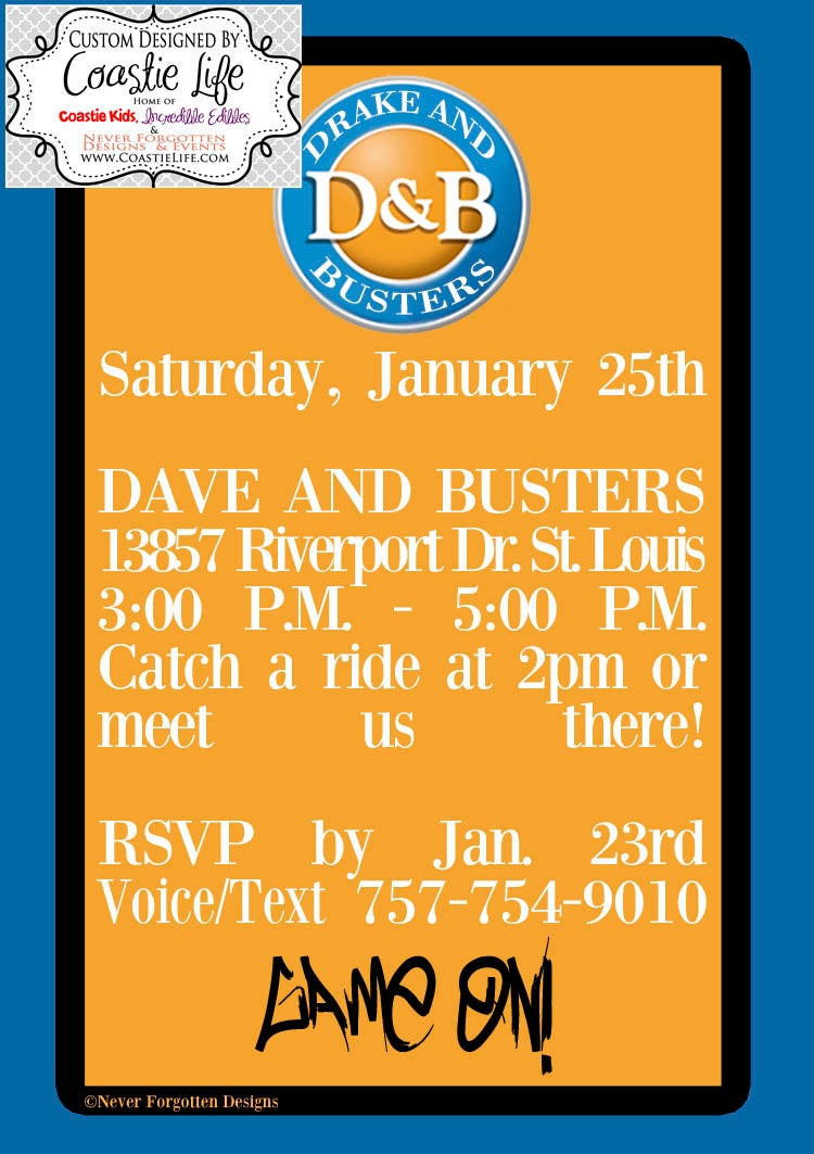 Best ideas about Dave And Busters Birthday Party
. Save or Pin Custom Dave and Busters Inspried Invitations for Birthday Now.