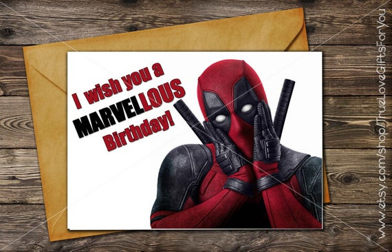 Best ideas about Deadpool Birthday Card
. Save or Pin DEADPOOL Birthday Card Printable greeting card Instant Now.