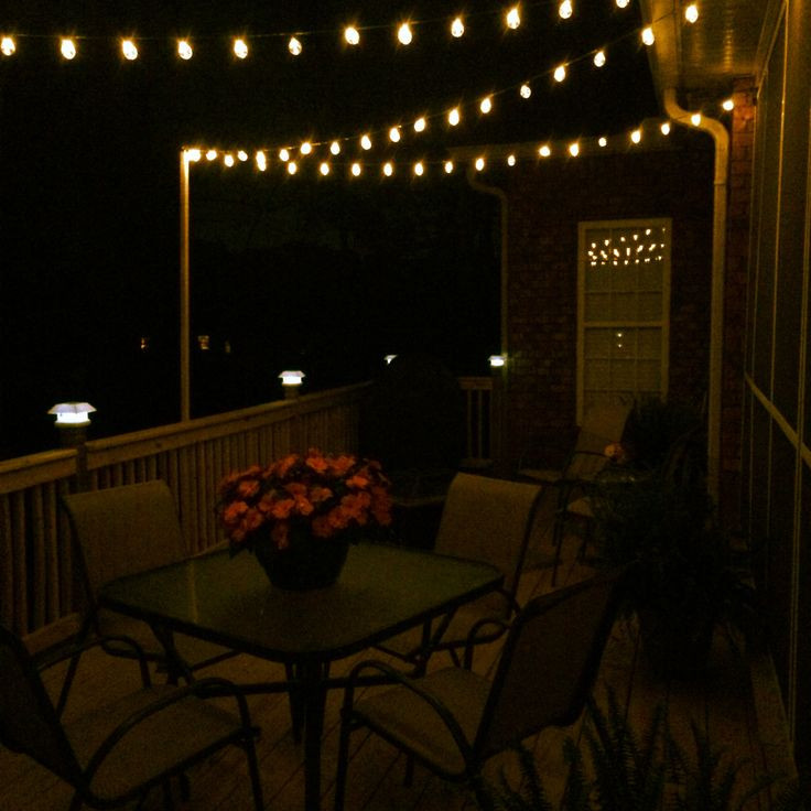 Best ideas about Deck Lighting Ideas DIY
. Save or Pin DIY deck lighting using wooden poles and s hooks Now.